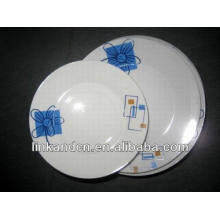 Haonai 12pcs bulk blue flower decal dinner plate sets